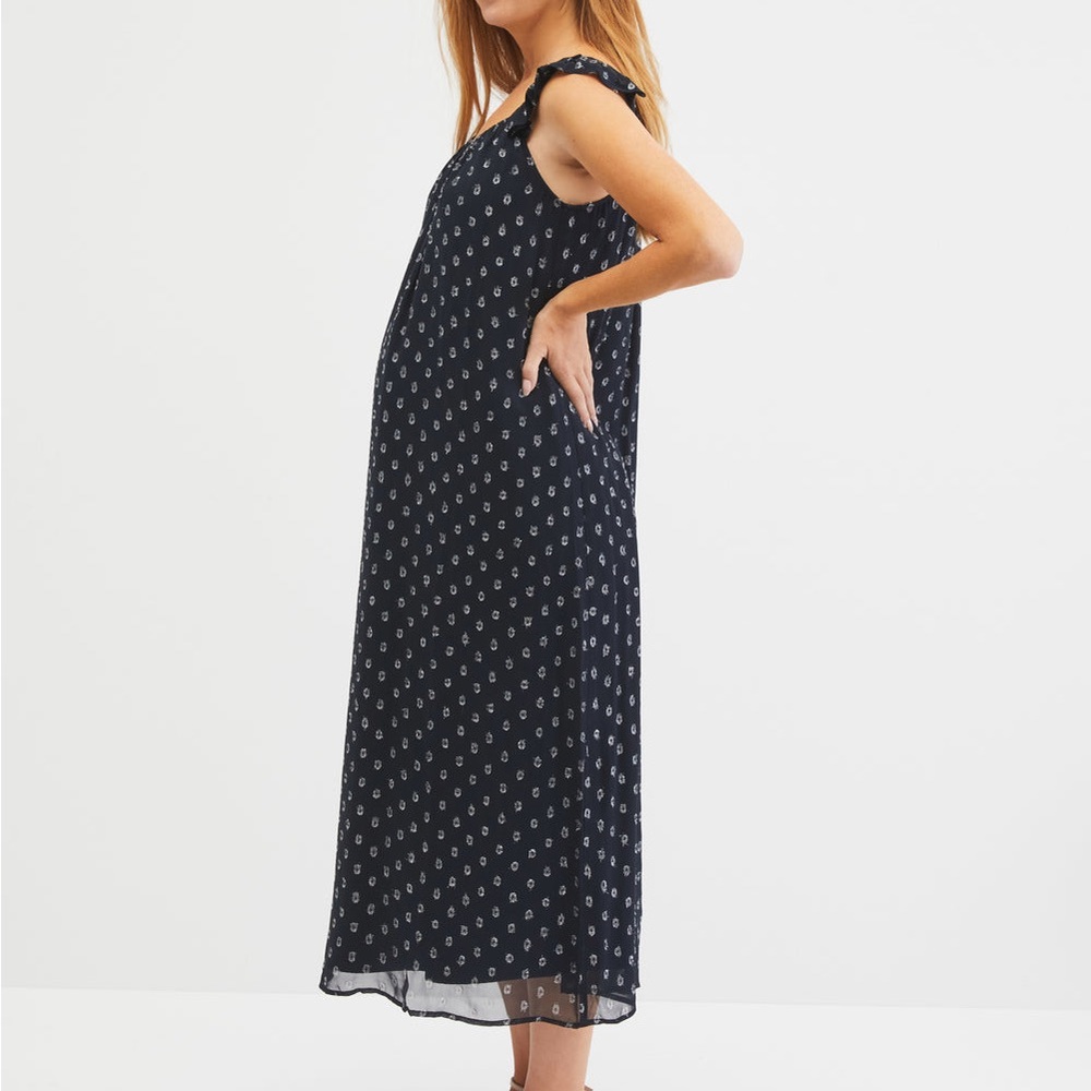 NWT Jessica Simpson Ruffle Strap Midi Maternity Dress (Large)